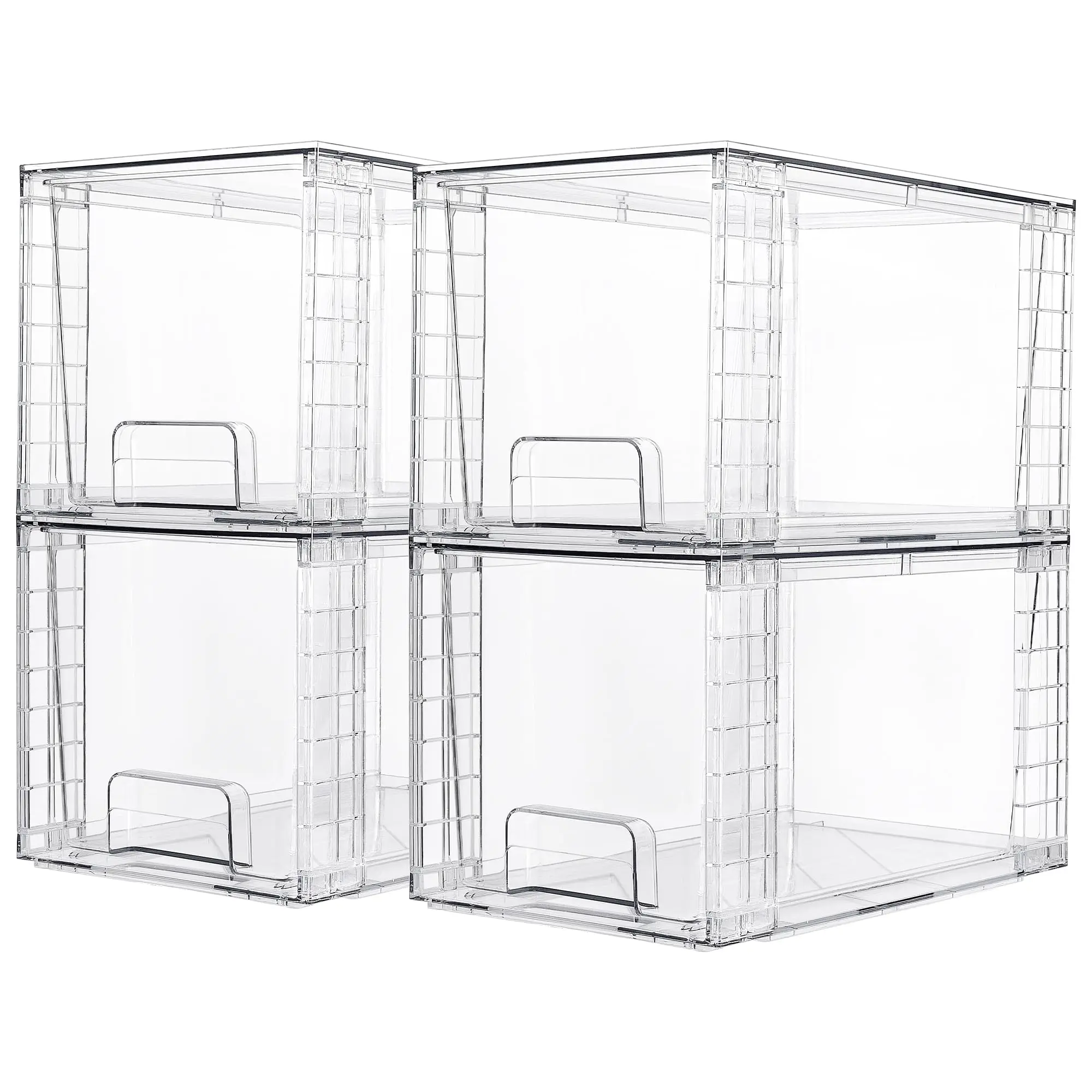 Badezimmerschrank aus Acryl, Unterbecken-Organizer und Aufbewahrung, große stapelbare Aufbewahrungsschubladen, Kunststoffbehälter, Küchenschränke, Speisekammer
