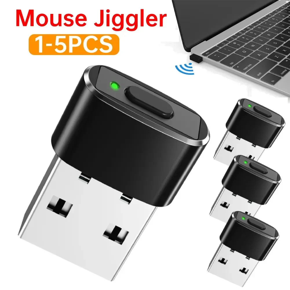 1-5PCS 마우스 Jiggler 자동 무버 USB 포트 감지할 수 없는 자동 셰이커는 컴퓨터를 깨우고 PC 노트북을 시뮬레이션합니다.