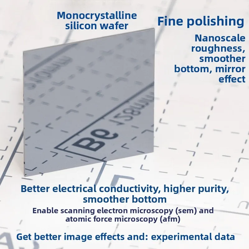Wafer de silício SEM AFM XRD XPS PFM UPS wafer de silício monocristalino de alta pureza substrato de microscópio eletrônico de digitalização Raman