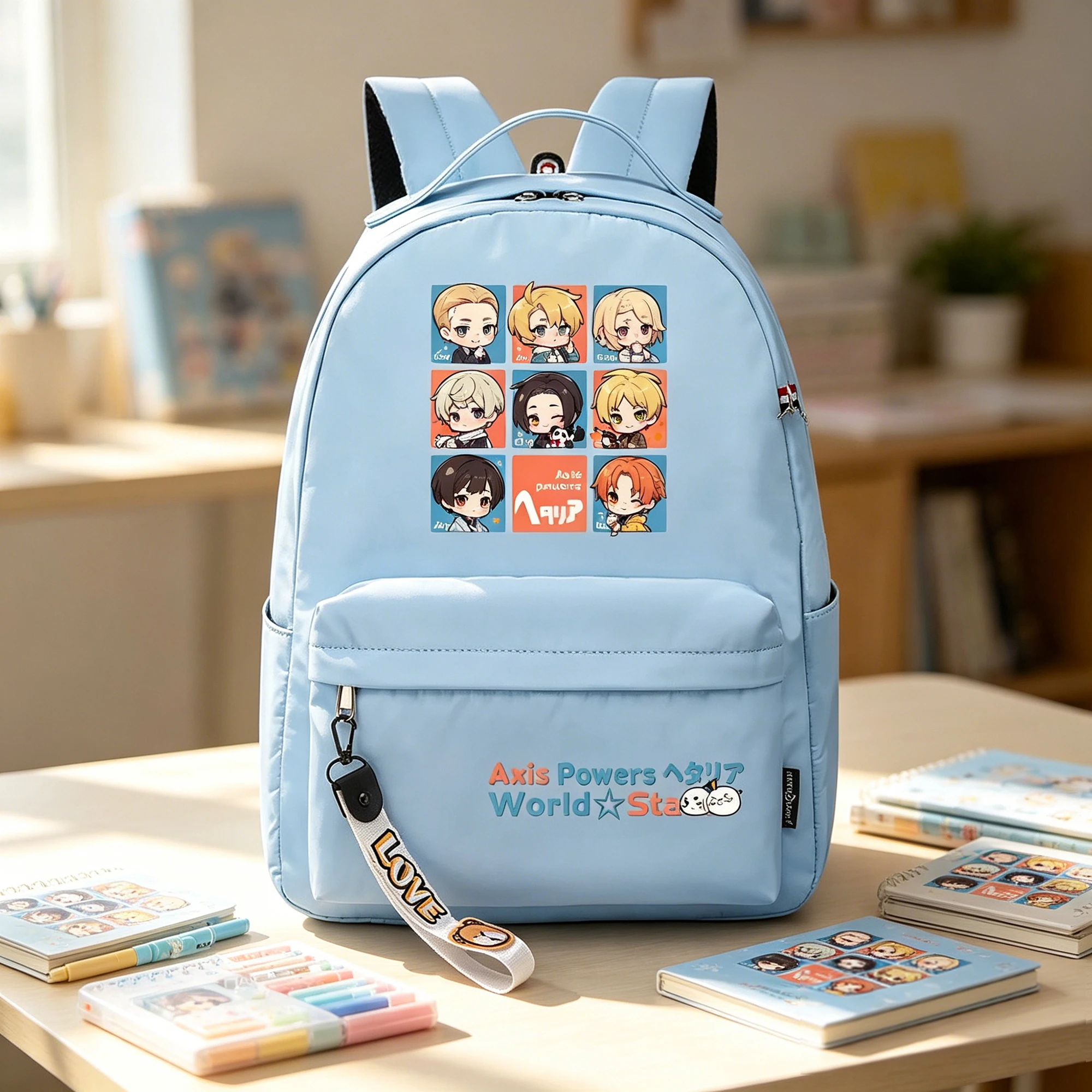 Hetalia Axis Powers dessin animé sac à dos filles sacs d'école Anime Bookbags Kawaii garçons voyage sac à dos mignon sac à dos sac à dos décontracté