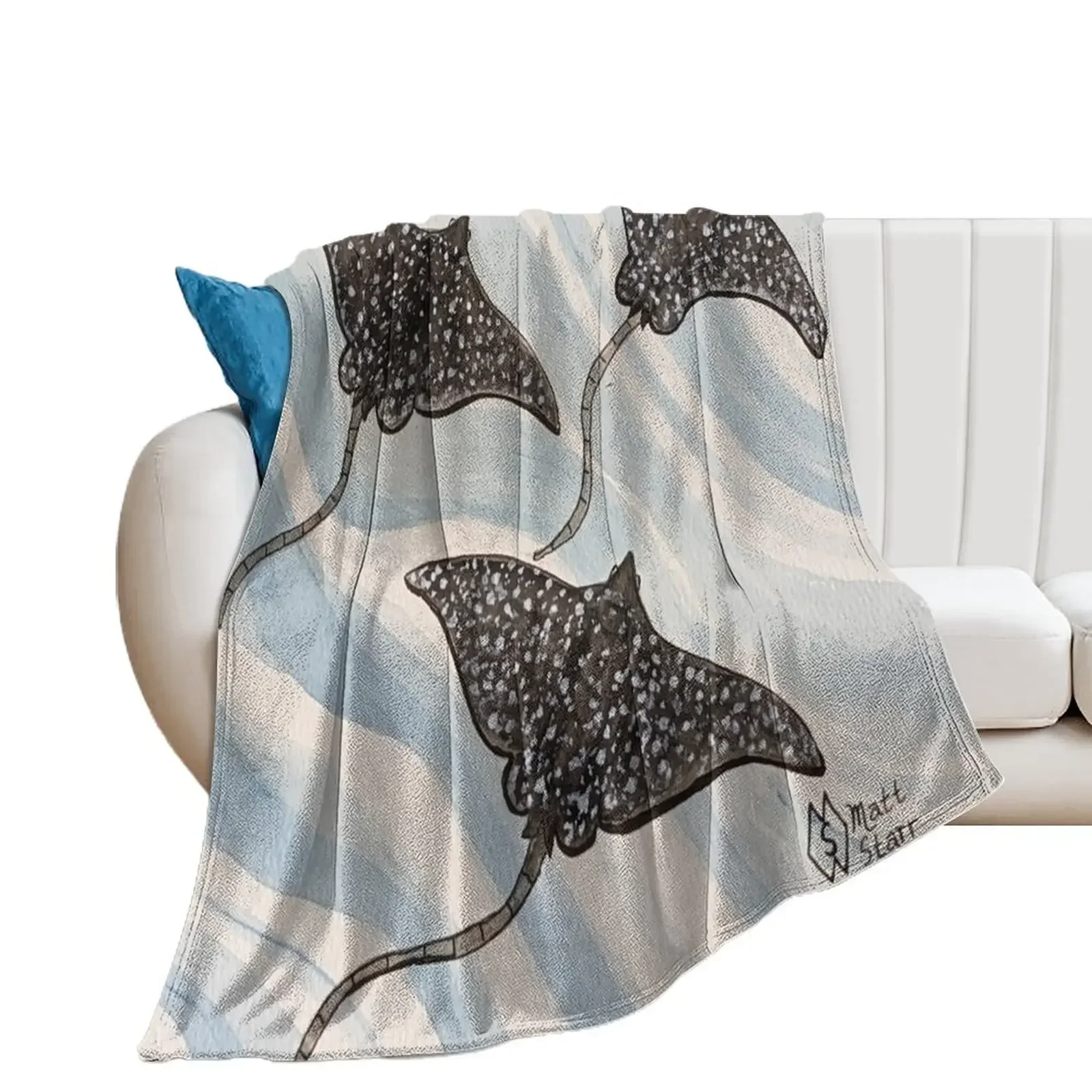 

Spotted Eagle Rays Throw Blanket Soft Nap Blankets