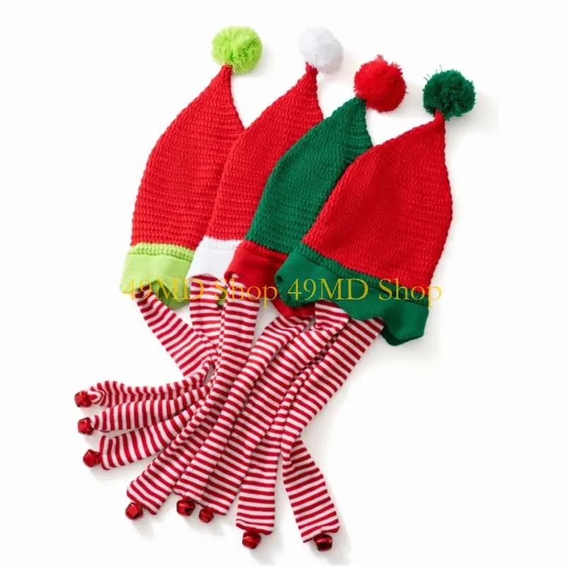 49MD Holiday Themed Elf Legs Cap Breathable Knitted Design For Children And Adults