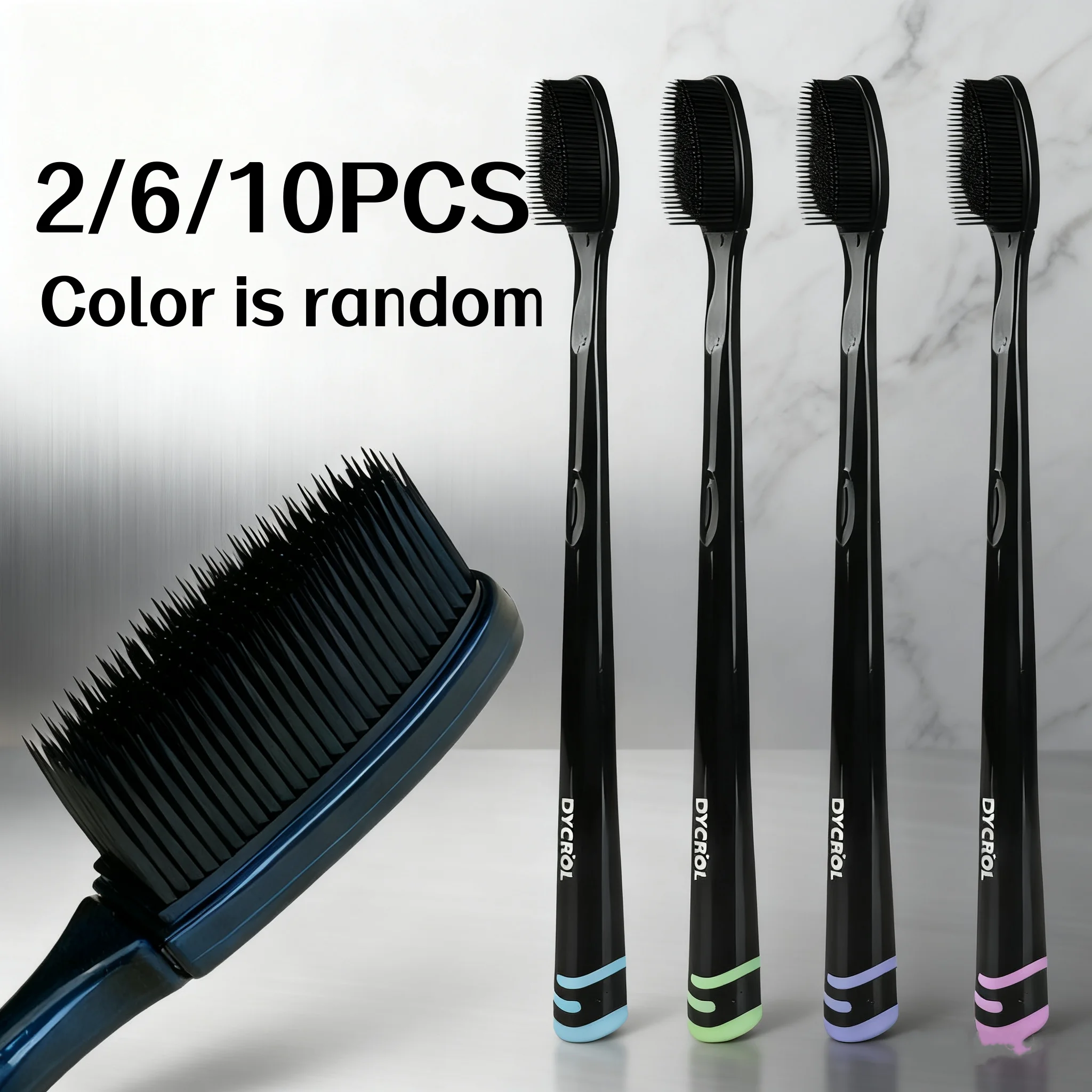 2/6/10Pcs Random Color Silicone Bristles Deep Cleaning Convenient Travel Toothbrush Home Essential Holiday Gift Great for Cleaning Strong Cleaning Power Christmas Gift