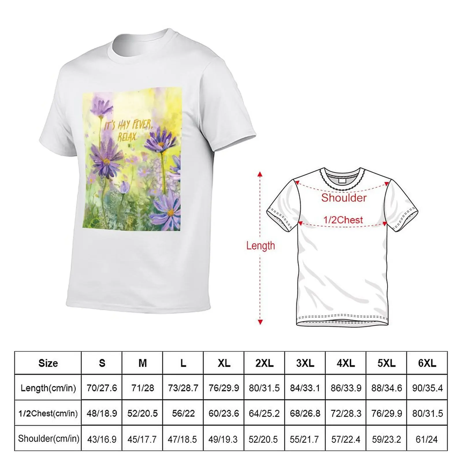 It's hay fever, relax. Purple Watercolour Flowers T-Shirt valentines boutique clothes cute tops plus size men clothing