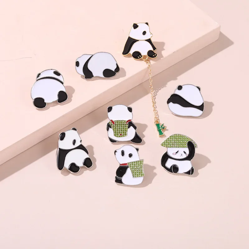 Cartoon Cute Panda Series Design Brooch Creative Fashion Metal Enamel Badge Pin for Clothing Backpack Accessories Gift