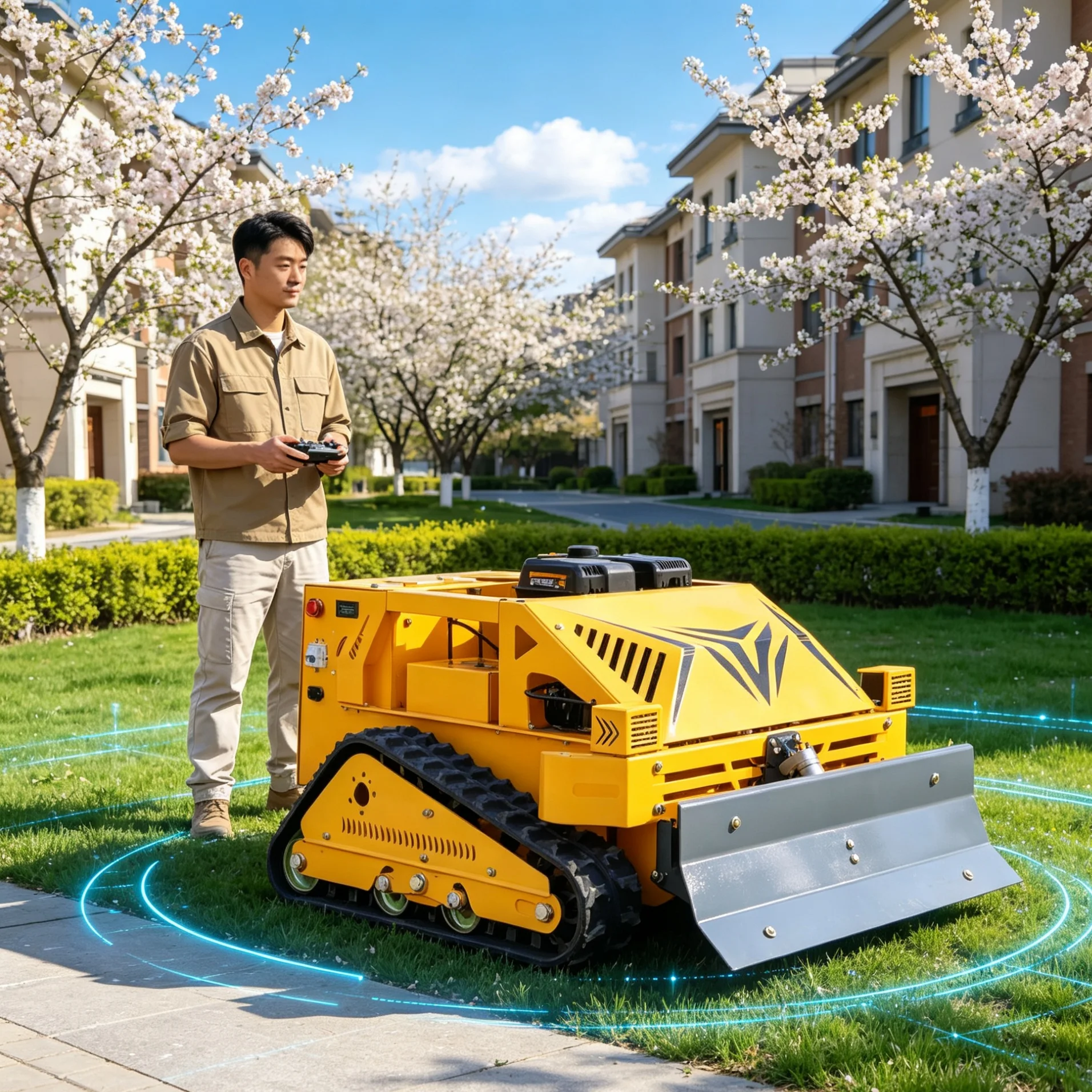Customized 550S Tracked Self‑Propelled Lawn Mower Compatible With Snow Shovel For Farm Pasture Grass Trimming And Winter Snow