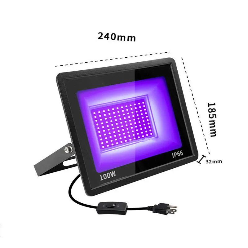 البوب هالوين منزل مسكون 100 واط IP66 مقاوم للماء مصباح الفلورسنت AC110-240V الأرجواني 39nm LED الأشعة فوق البنفسجية علاج مصباح الأشعة فوق البنفسجية Floodli #6