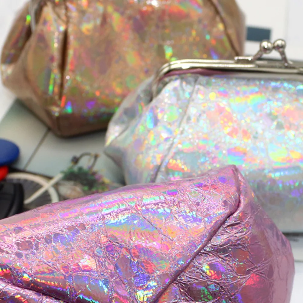 Holographic Coin Purse Sliver Large Capacity For Coins Keys Cash Storage Portable Fashion Money Pouch Stylish Change Bag Women