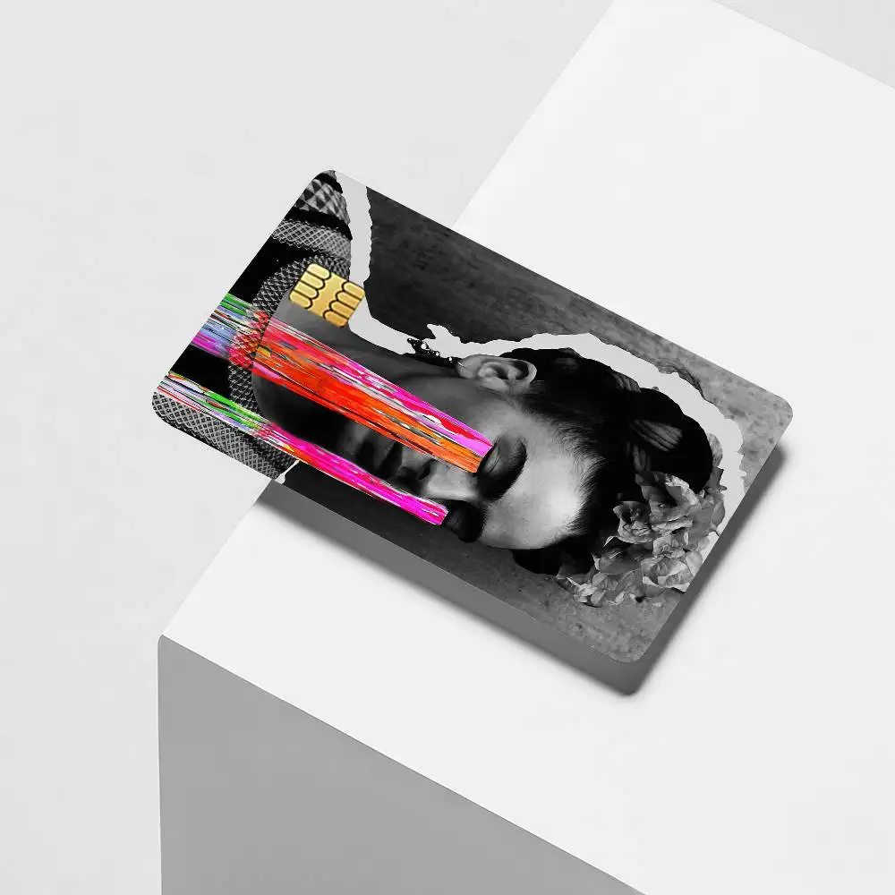 Mexican painter F-Frida K-Kahlo Credit Card Decorative Card Stickers Suitable For Bank Cards Metro Transit Anti-scratch Gift 4PC