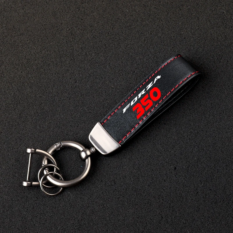 Premium material leather motorcycle key ring chain for HONDA FORZA350 NSS350 2018-2022 accessories WITH LOGO view 5