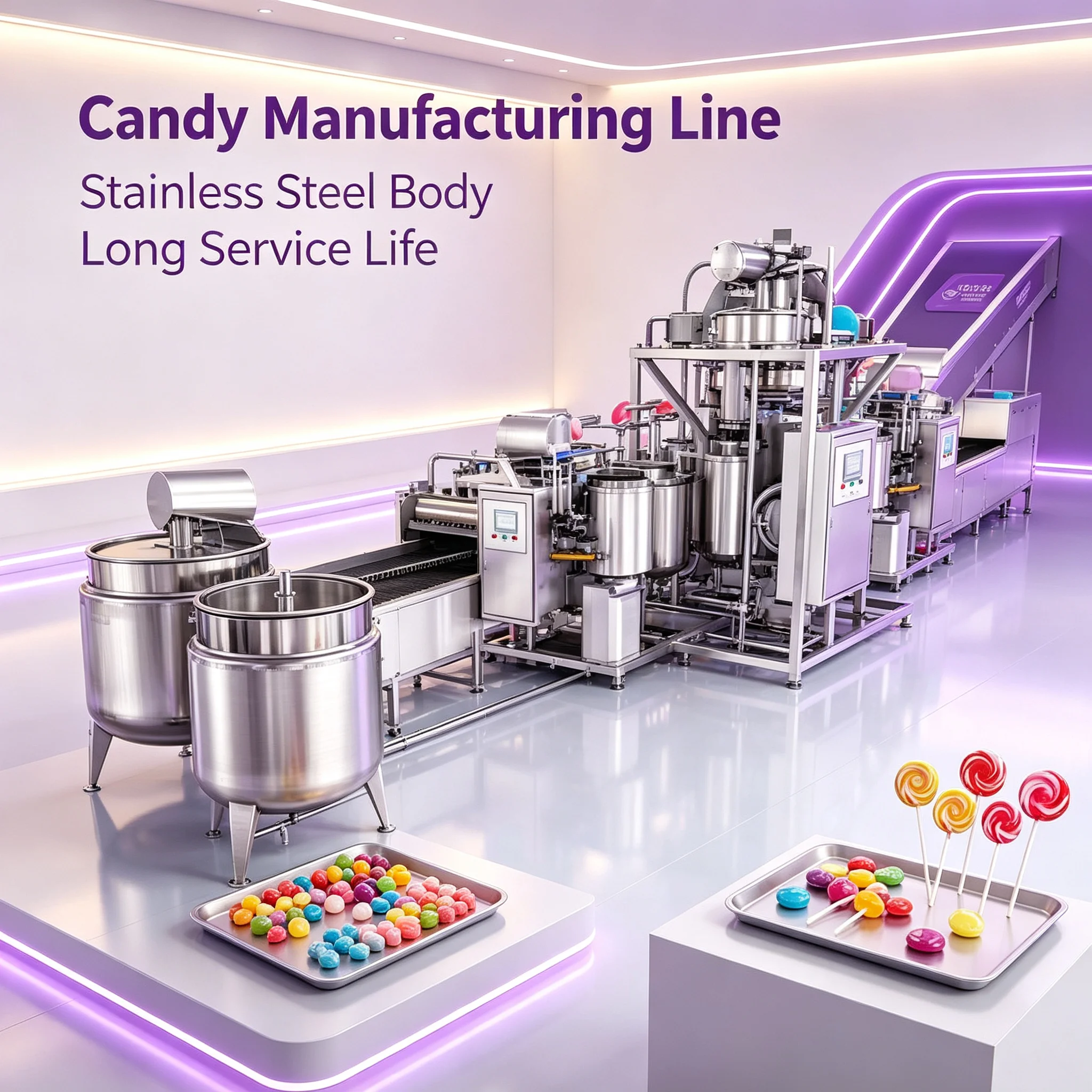 High Capacity Candy Maker Line Automatic Lollipop Production Equipment for Multi-flavor Hard Candy Customized