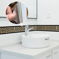 10*200cm Original Design Geometric Pattern DIY Self -Adhesive PVC Border Waist Line Waterproof Wall Stickers for Home Decors