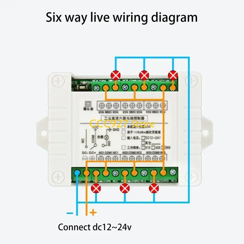B03F untuk 12V 6ch Modul RF Wireless Switch Receiver Remote Control Transmitt
