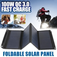Solar Panel 12V 100W Maximum Power Foldable Solar Panel Bag 28W Rated Power for Mobile Phone Power Bank Notebook MP3 Pad Charger