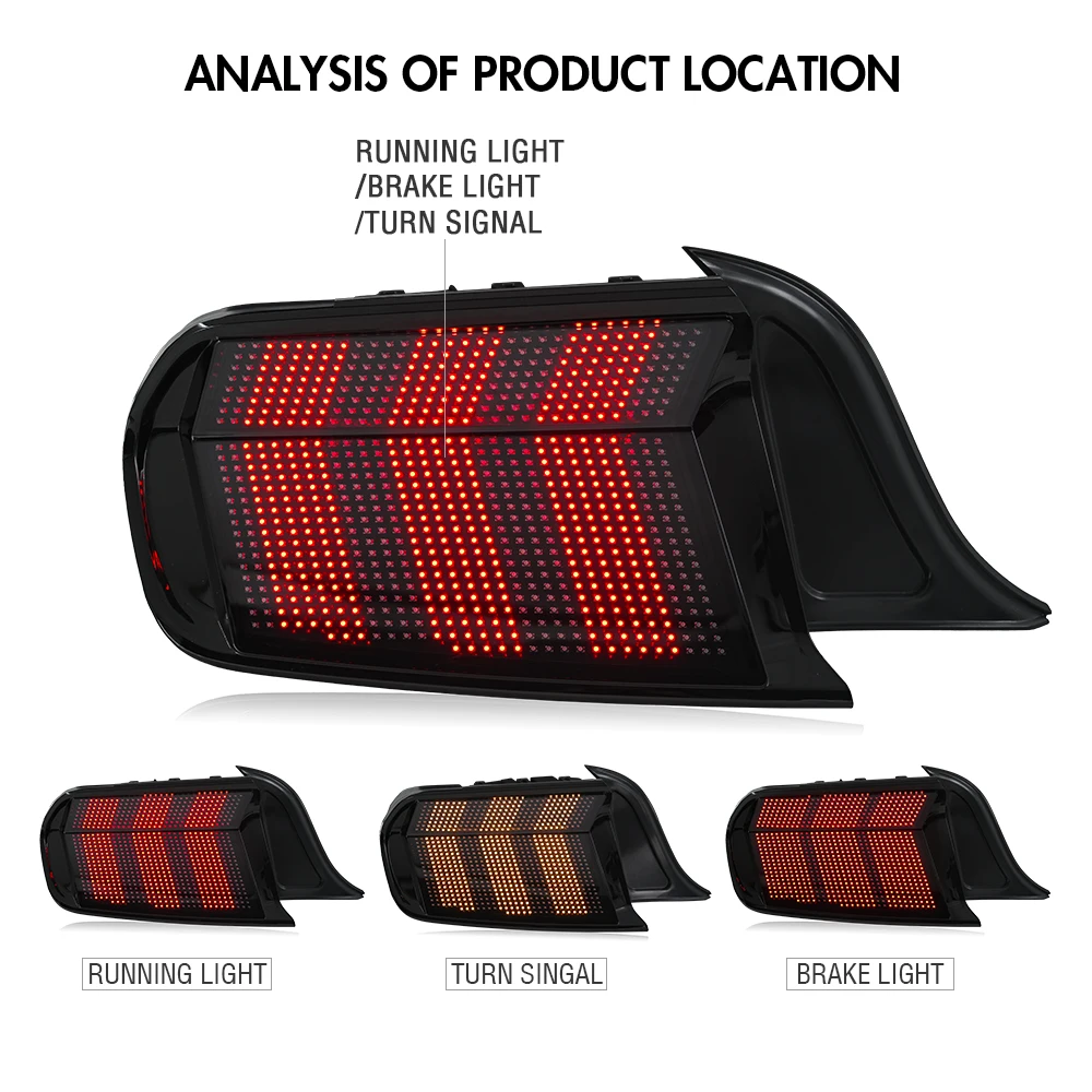 RGB Tail Lights For Ford Mustang 2015-2021 LED Tail Lamps Auto Accessorie Start-up Animation Sequential Breathing Turn Signal