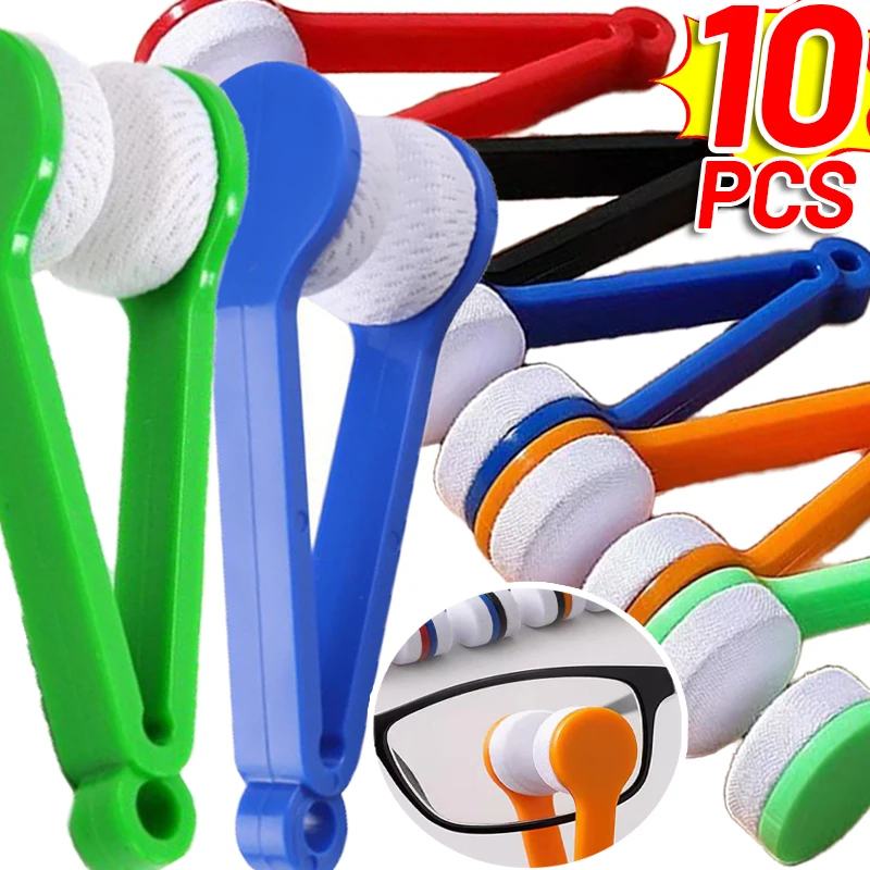 1/10Pcs Sunglasses Wiping Brush Portable Glasses Cleaning Rub Eyeglass Multifunctional Brush Microfiber Cleaner Brushes Tools