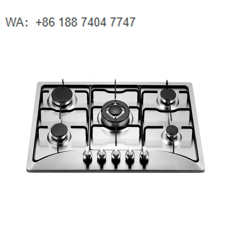 High-Performance 5 Burner Embedded Gas Cooker, Versatile Cooking Zones Compatible with Standard Cabinet Cutouts for Kitchens