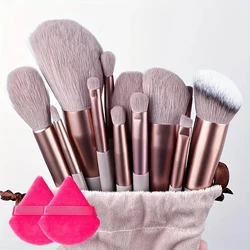 Soft Fluffy Makeup Brushes Set, cosméticos, fundação, corretivo, blush, destaque em pó, sombra, mistura Kabuki, ferramenta de beleza, 13pcs