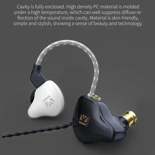 Imagen 2 del producto KBEAR KS1 auriculares HIFI Cable de 2 pines auriculares internos con monitor para músicos cantantes auriculares con cable iems para juegos auriculares con cable