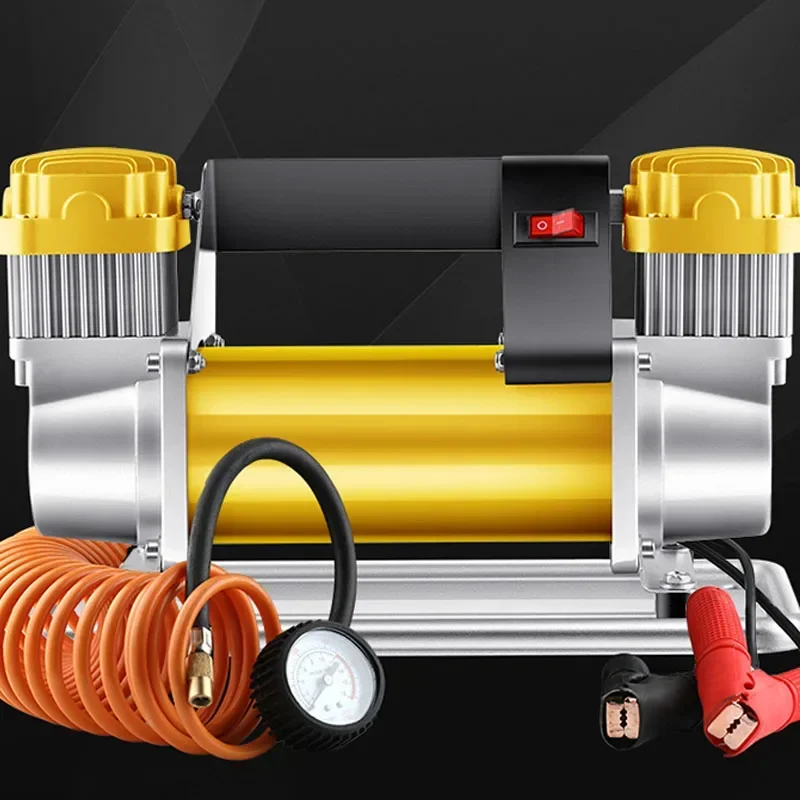 Car Air Pump Double-cylinder 12v High-pressure Truck High-power Vehicle-mounted Air Pump Double 40-cylinder