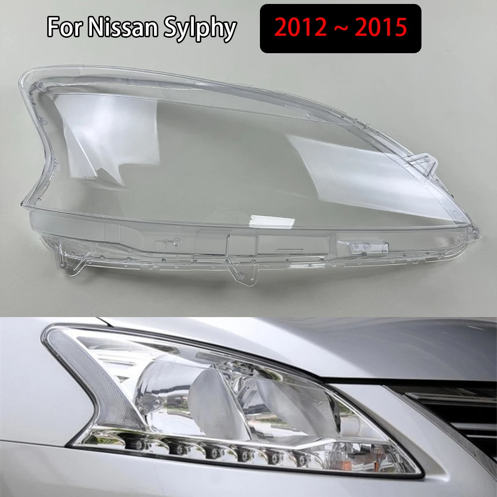 

Для Nissan Sylphy 2012 2013 2014 2015, крышка фары, прозрачная линза из плексигласа, замена оригинального абажура