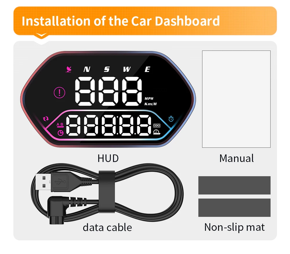 Elektronischer GPS-Motorrad-Lenker-Tachometer G25 Head-up-Display Wasserdichter HUD-Kompass Plug&Play Auto-Windschutzscheiben-Projektor – Detail 3