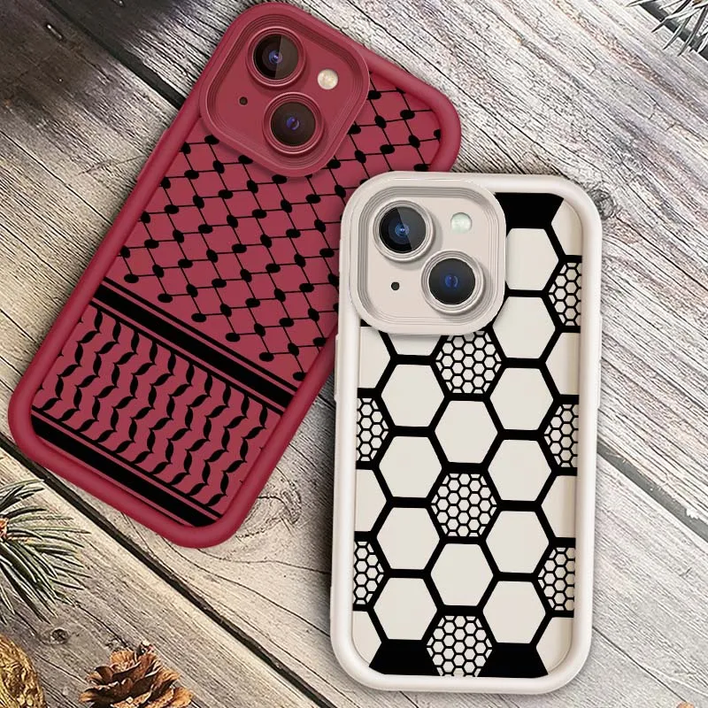 Popular Line Art Carbon Fiber For Apple iPhone 17 16 15 14 13 12 11 Pro Max Plus Eye Ladder Soft TPU Cover Phone Case