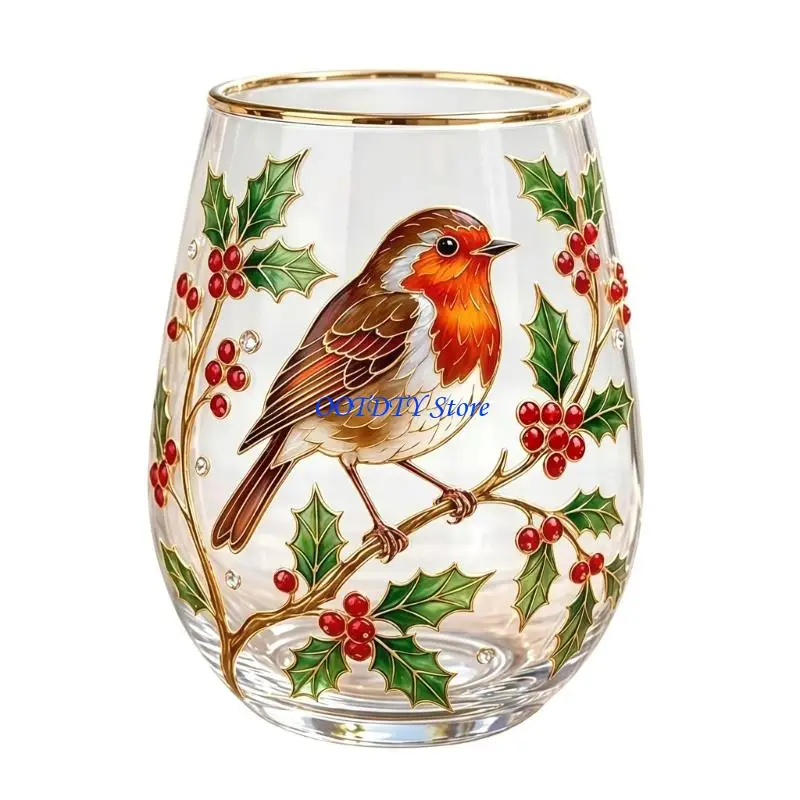 367A Hummingbird Acrylic Tea Cup For Home Decoration Transparent Mug for Coffee Milk Handcrafted Kitchenwares