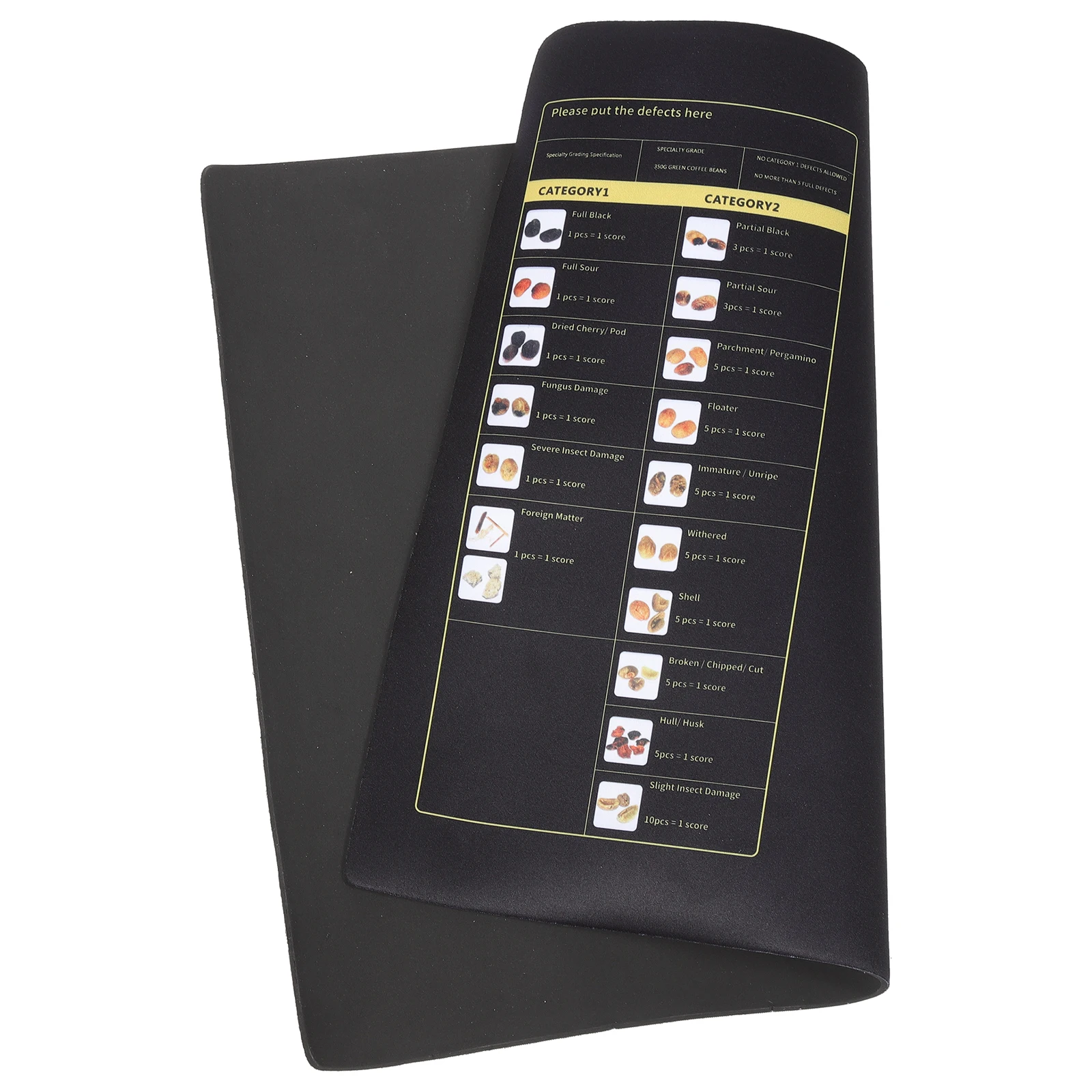 

Coffee Beans Sorting Classification Pad Roasters Card Black Foldable Lightweight Portable Coffee Accessories Bean Grading Tool