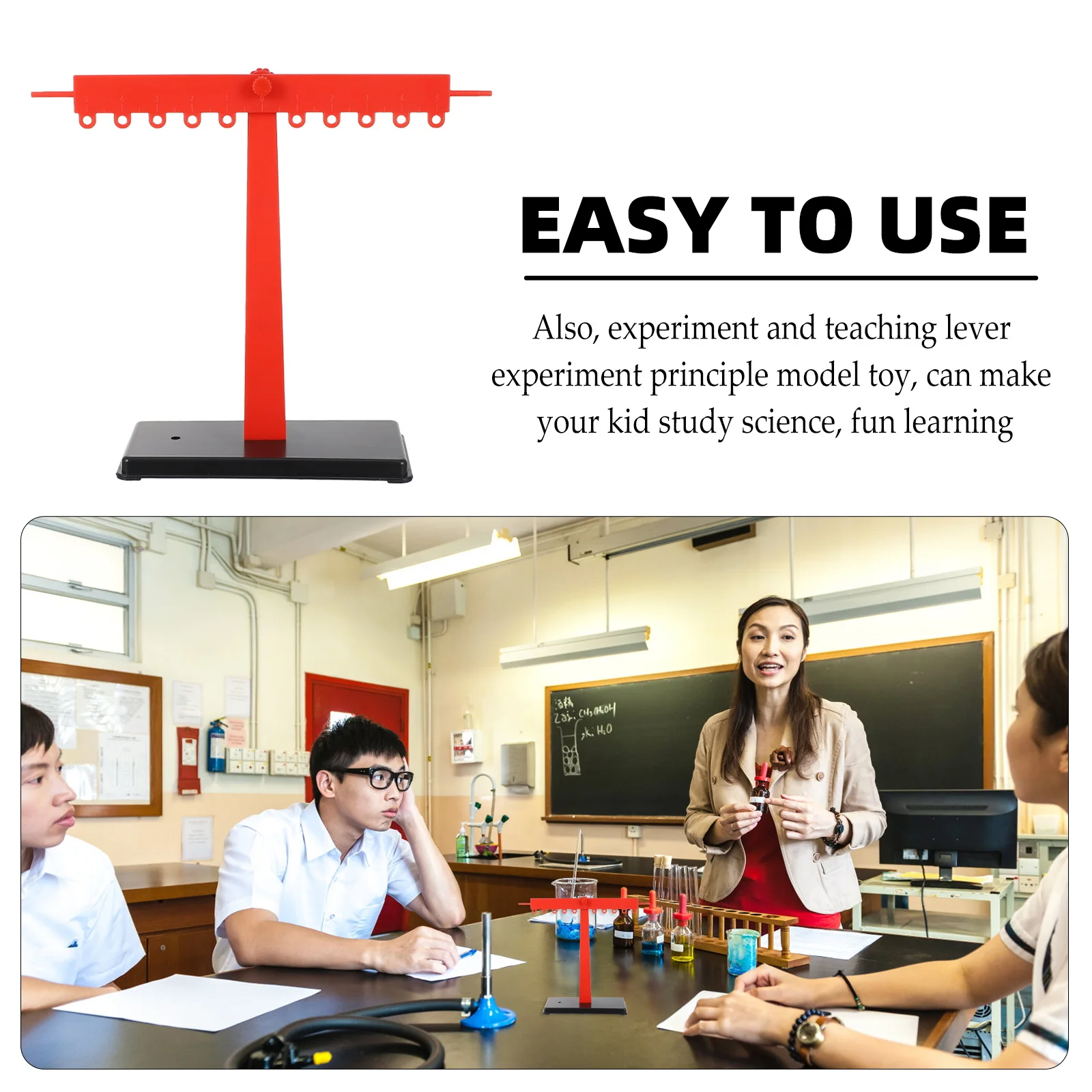 2 Sets Lever Ruler Teaching Aids Plastic Safe DIY Assembly Model Toy Experiment Equipment Educational Tools Science Building