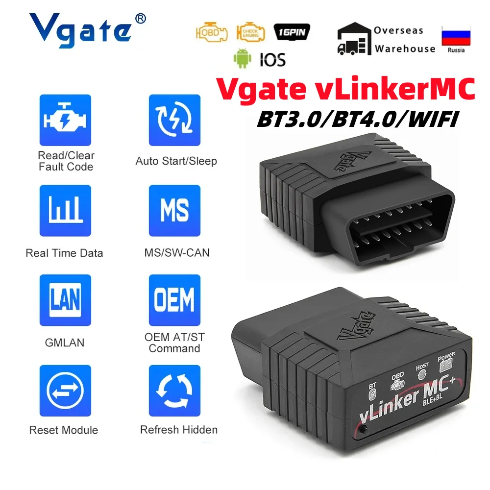 Mikro vLinker MC + ELM327 V2.2 Bluetooth 4.0 OBD2 tarayıcı OBD 2 WIFI BimmerCode FORScan otomatik araç teşhis araçları ELM 327 V1 5