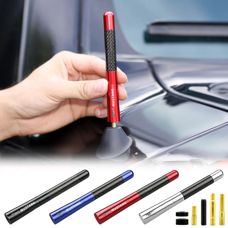 12CM Car Radio Antenna Carbon Fiber Roof Signal Aerial Replacement Caps For Ford Mustang F10 Zapatillas Miniatura Gt 2015 Mujer