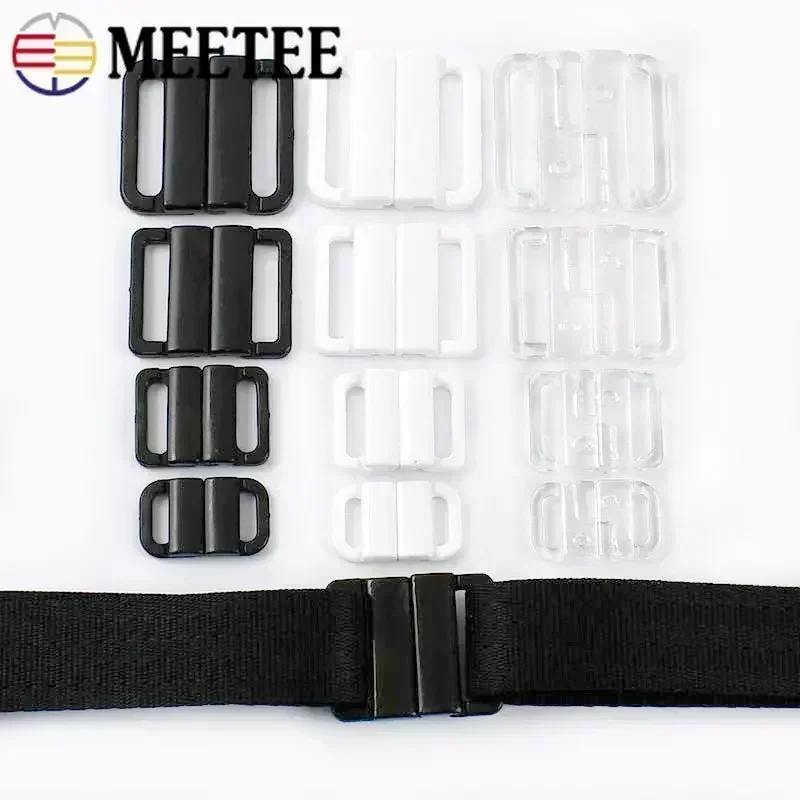 20/50/100Sets 10/15/20/25mm Plastic Bra Buckle Bikini Strap Clasp Resin Button Closure Swimwear Hook DIY Underwear Accessories