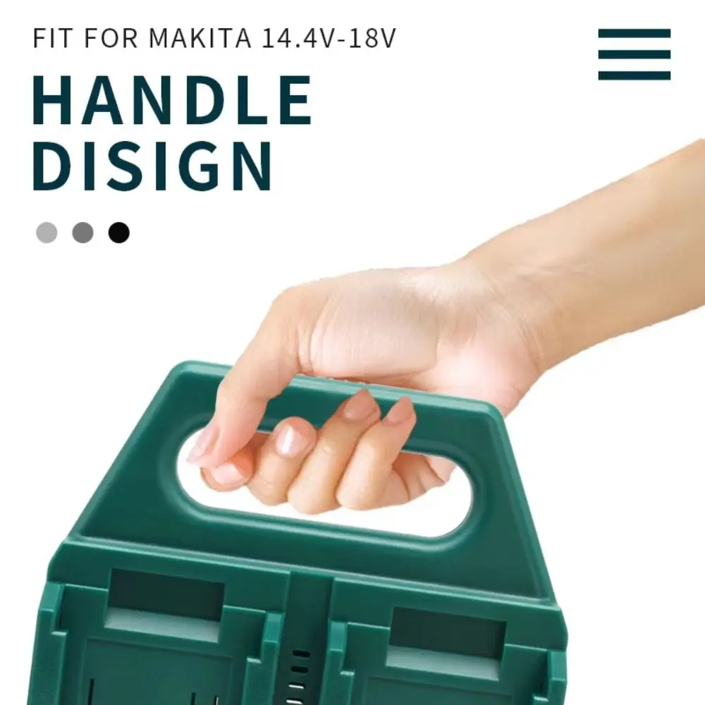 Dispositivos de fixação rack de armazenamento de bateria 4 slots/6 slots forte suporte de ferramenta de bateria base resistente a quedas impressão 3d para makita 18v