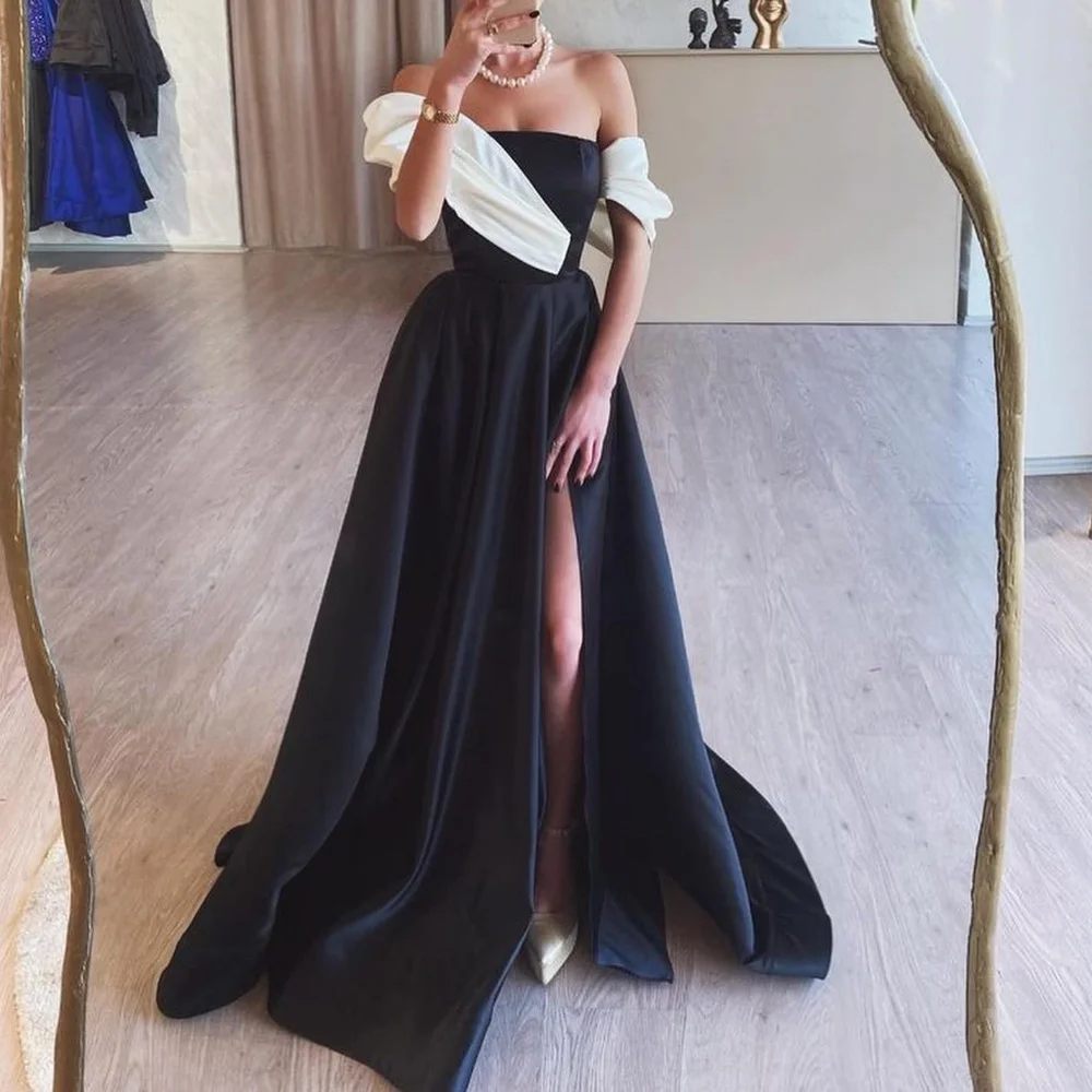 

Jiayigong High Quality Exquisite Satin Draped Celebrity A-line Off-the-shoulder Bespoke Occasion Gown Long DressesEvening