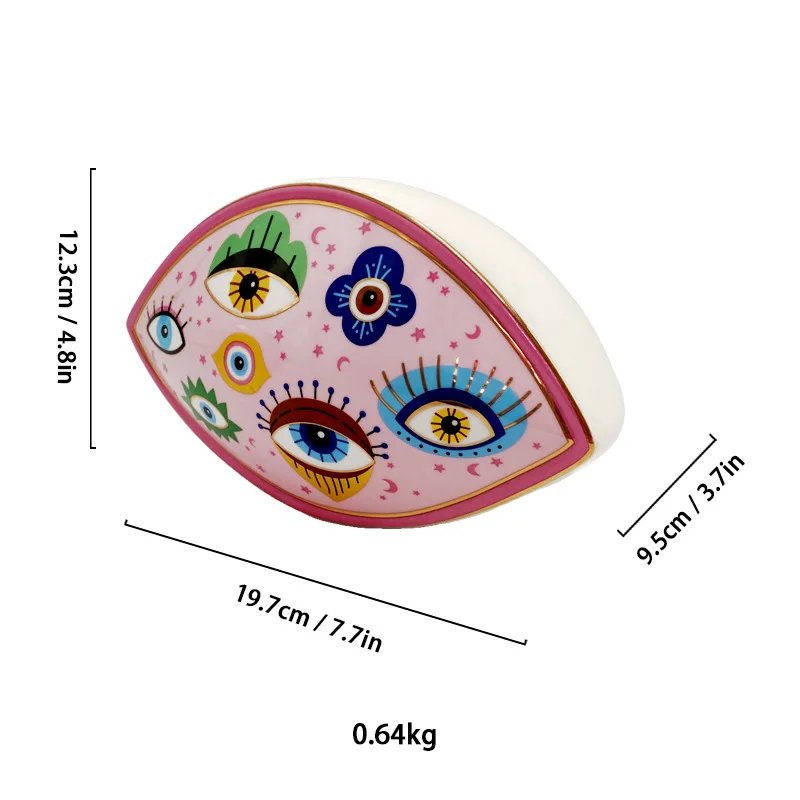 Goldbemalte Keramik im nordischen Stil, Teufelsaugen, Tischdekoration, Heimdekoration, Souvenirs