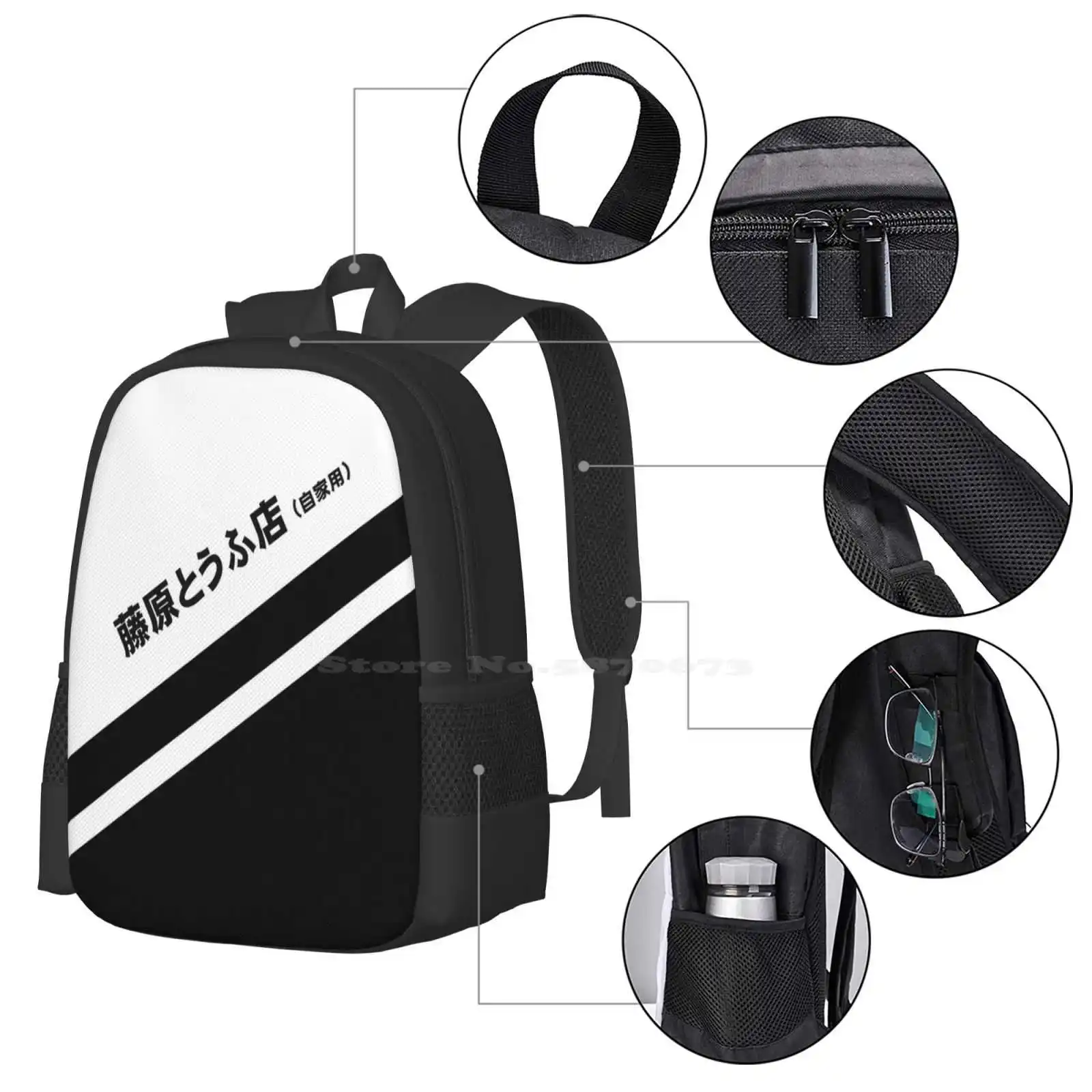 Initial D Ae86 Tofu Decal Running In The 90S Bag Backpack For Men Women Girls Teenage Initiald Ae86 Ae 86 Running In The 90S