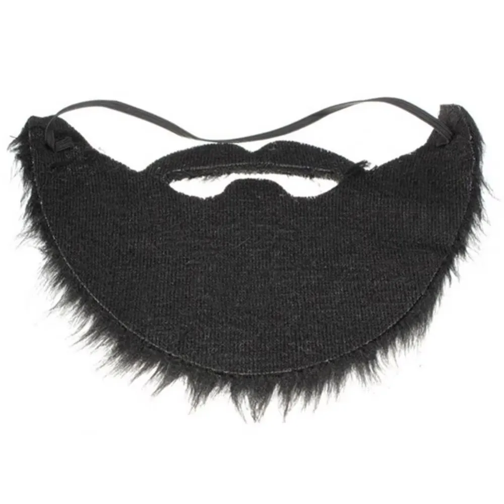 New Synthetic Fiber Fake Beard Mustache Soft Hair Elastic Band Costume Beard Black/Brown/White Dress Up Cosplay Beard Cosplay