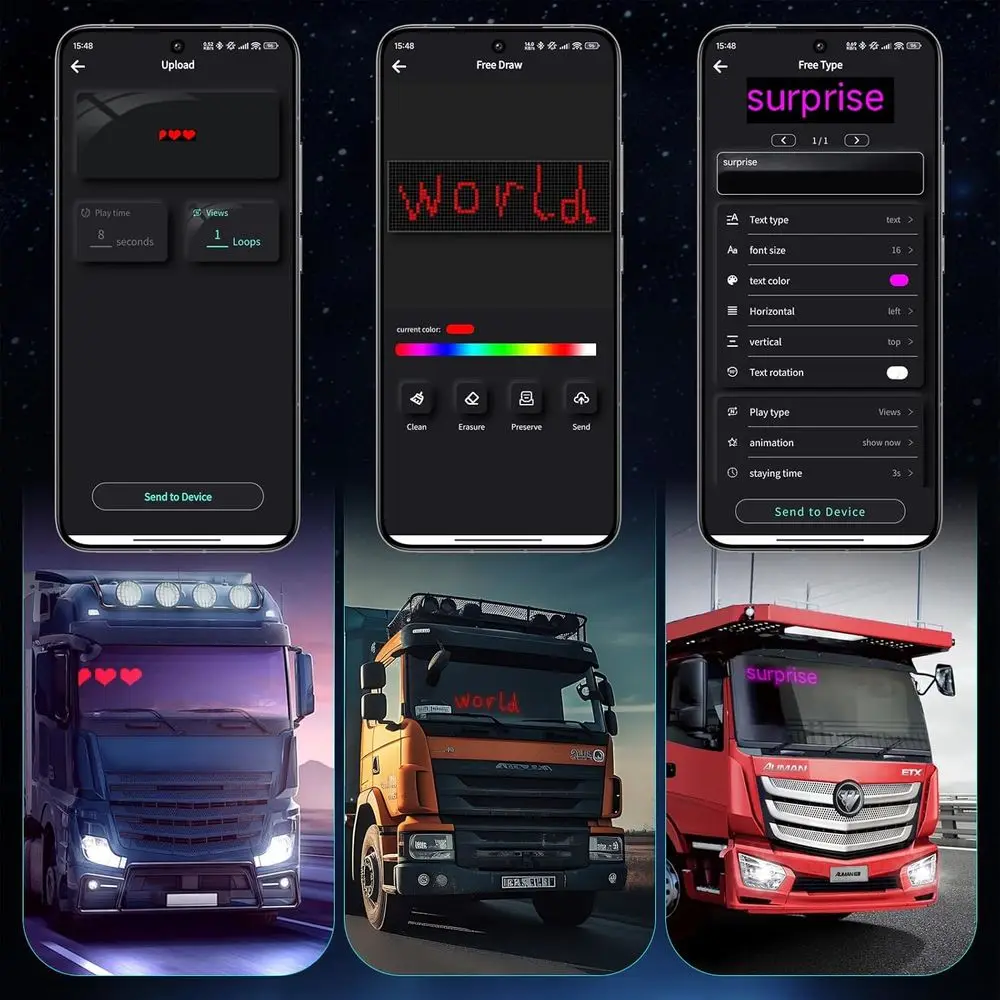 Cartello per auto LED impermeabile 23,6x4,7 in confezione da 2 con telecomando per parabrezza - Luce Devil's Eyes