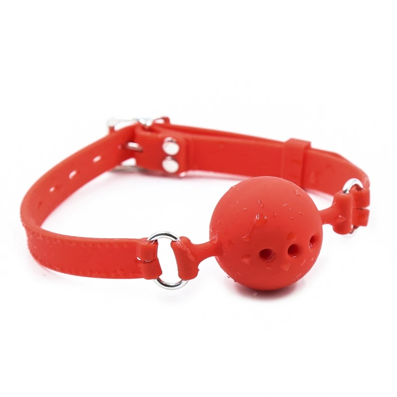 3.5~5.0cm Pure Silicone Ball Mouth Plug with 3 Breathing Holes for SM Games Fun Adult Gag Toys