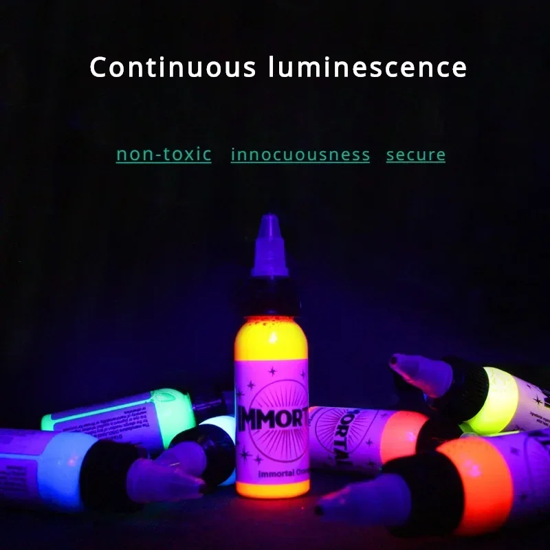 

15ml Fluorescent Tattoo Ink Washable Temporary Luminous Cosmetic Tool Semi-permanent Micro Edge Easy Color Ink Healthy Harmless