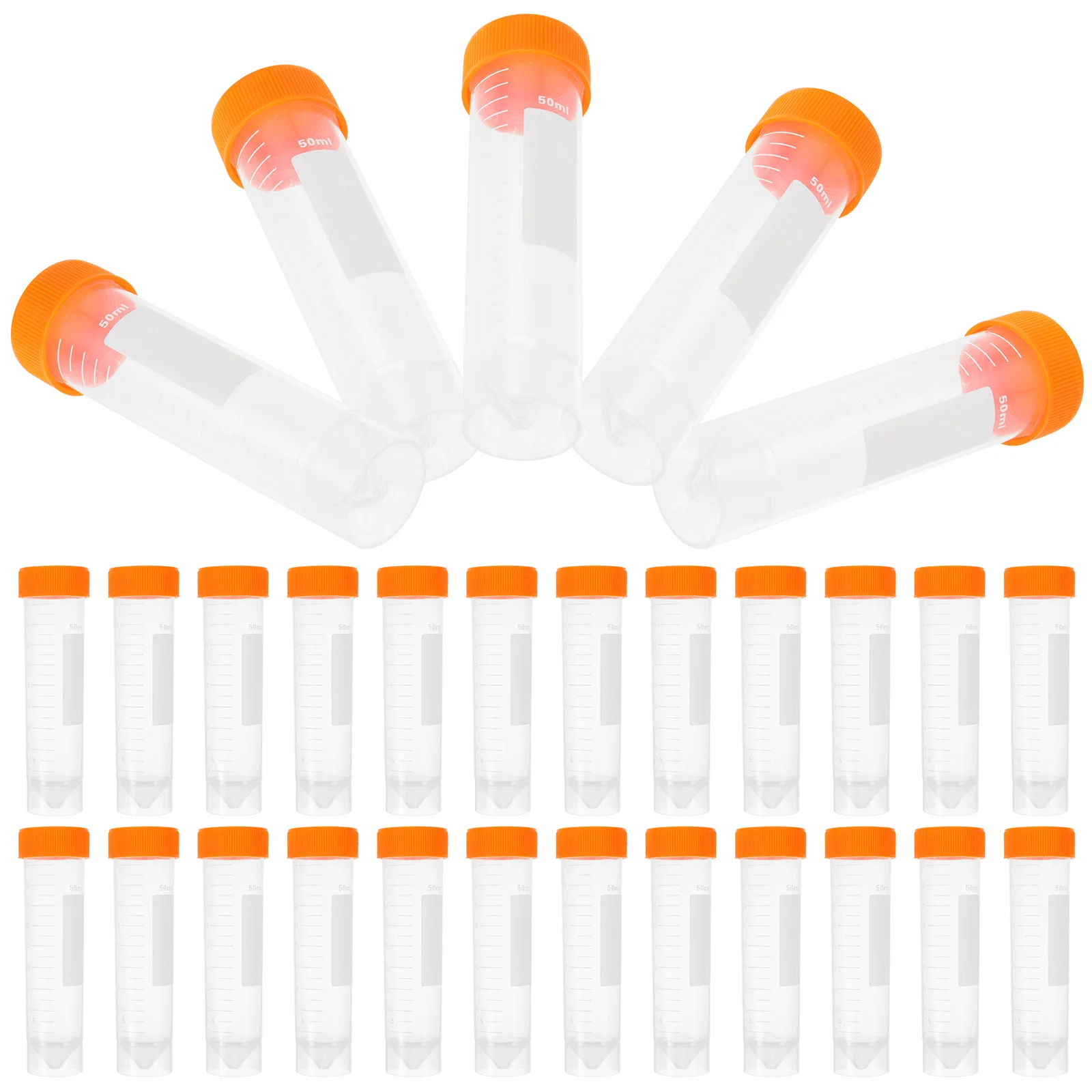 50 stks 50 ml Schroef Poort Centrifugebuis Platte Bodem Centrifugebuis Verticale Centrifugebuis (Oranje, 50 stks/pak)