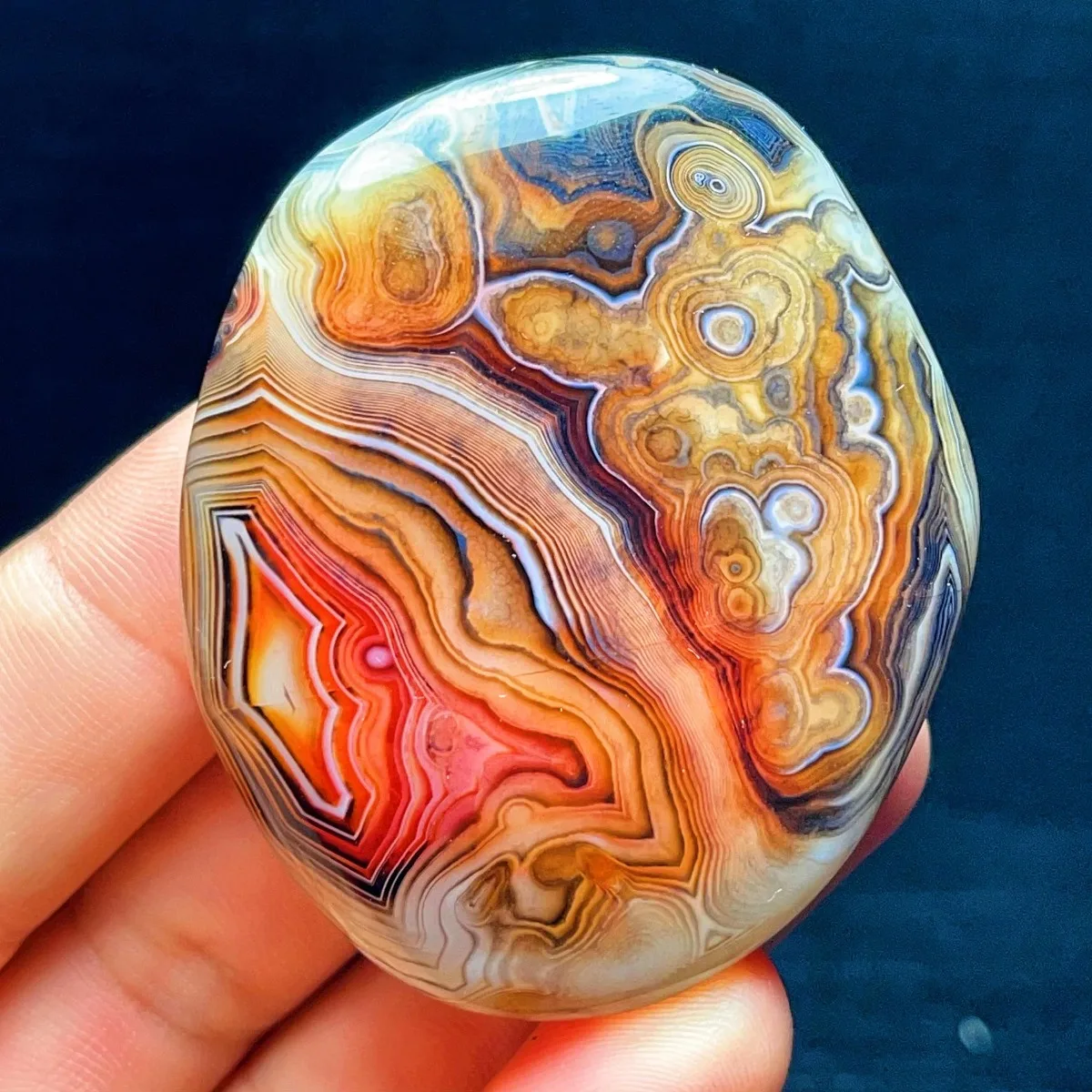 Sunset Tone Translucent Beauty Banded Agate, Tumbled Polished Stone, Gift Giving, Natural Stone, Crystal Collection