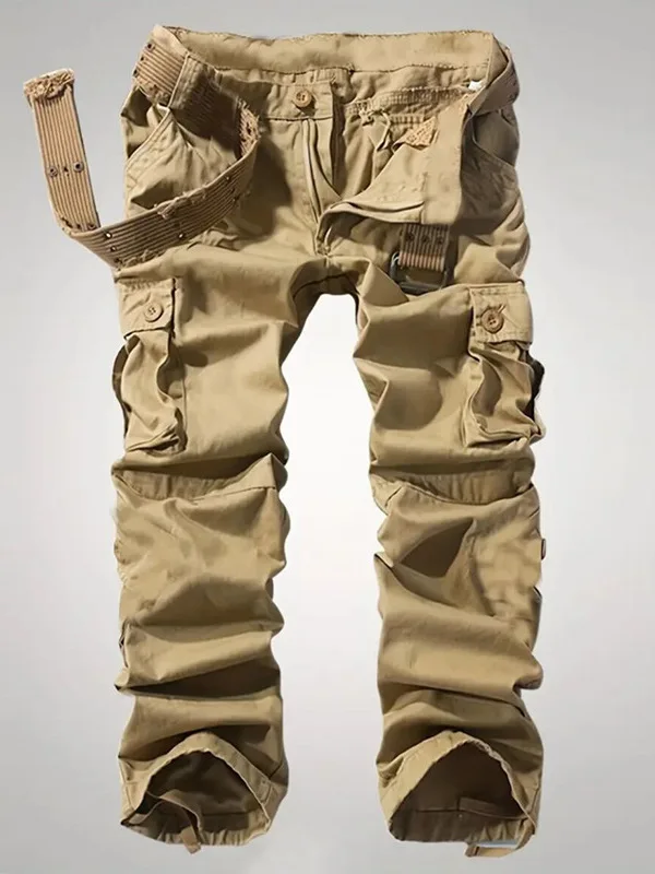 

Outdoor Sports Pants Multiple kets Workwear Casual Loose Straight Leg Long Trousers for Youth Daily Wear Cotton 00%