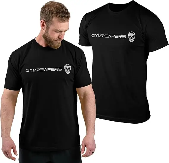 Gymreapers Moisture Wicking T-Shirt GYM Graphic Cotton Tee Printing High-end Luxury Unisex Style Both of Men and Women