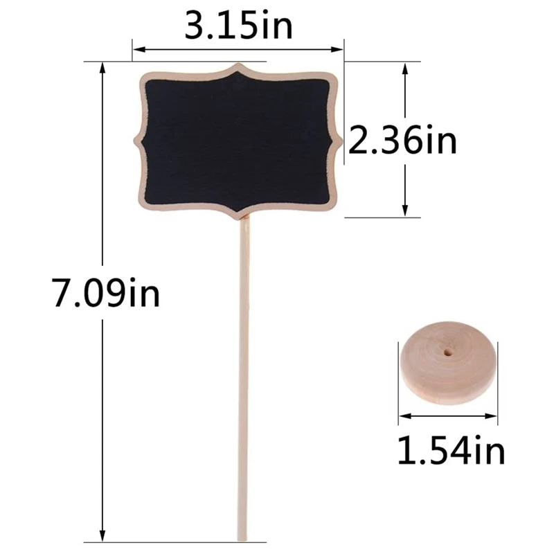 20 упаковок деревянных мини-досок, знаков, кольев, досок с подставками и наклейками, маленькая прямоугольная черная доска