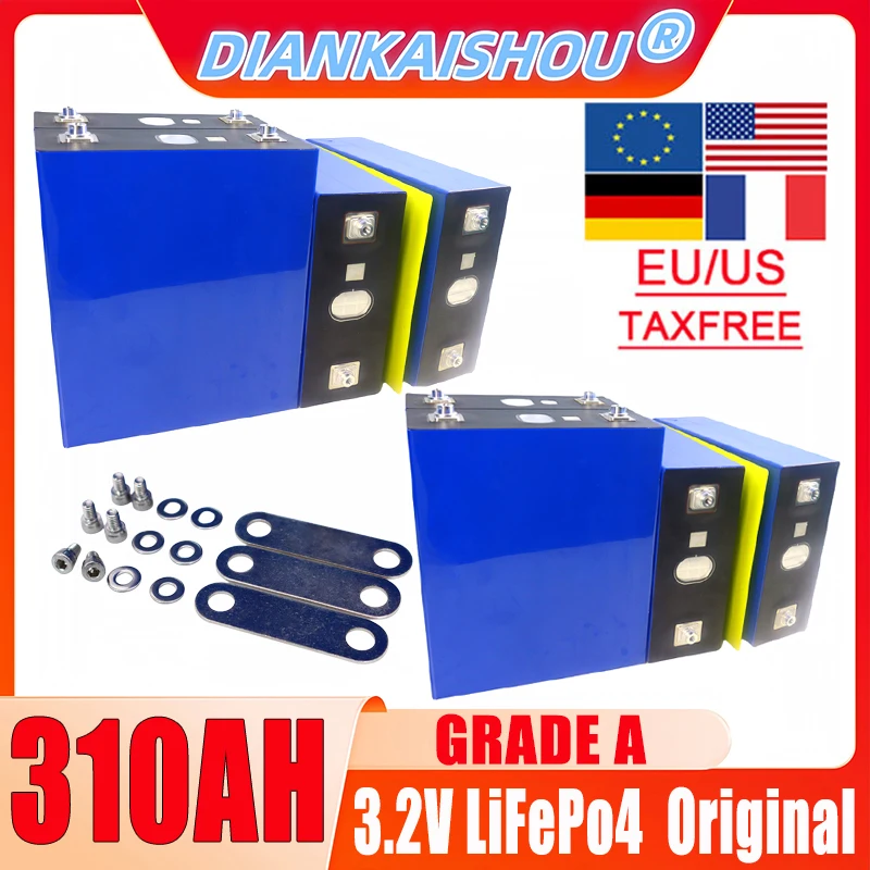 

1-16pcs 3.2V 105AH 310AH LiFePo4 Battery DIY 12V 24V 48V A-grade Lithium Iron Phosphate Battery Solar Storage System tax exempt