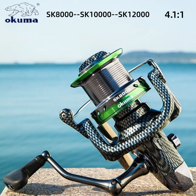 Okuma Brand, 40kg/77lb Max Bremskraft, 92% Vollmetall, Große Meeres-Spinnrolle, Langlebige Salzwasser-Surfcasting-Rolle, Korrosionsbeständig – Detail 1