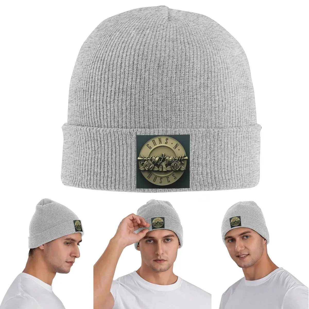 

Heavy Metal Guns N Roses Теплая вязаная шапка Зимняя вязаная шапка Skullies Шапки Хип-хоп Шапки для унисекс