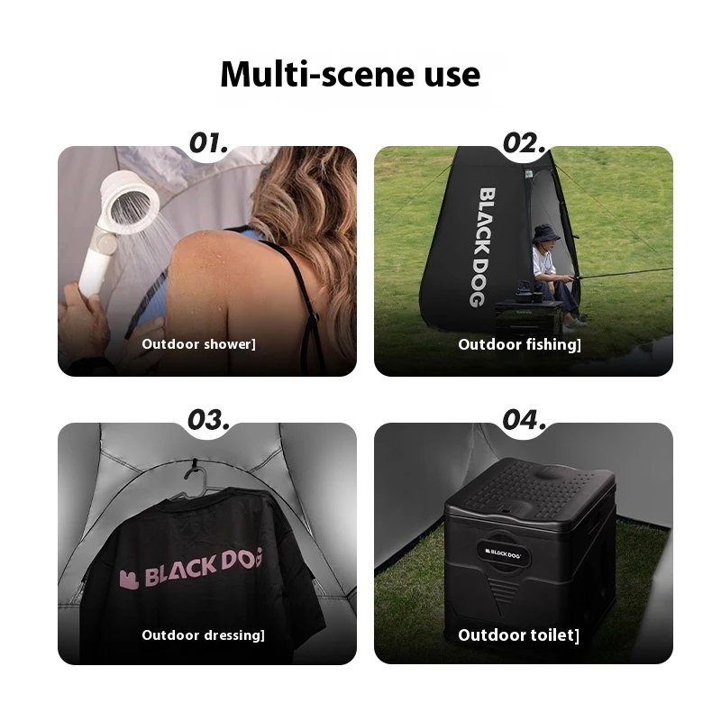 Naturehike BLACKDOG قابلة للطي المحمولة تغيير الحساب غير قابلة للإزالة جميع الأسود غير شفافة مادة مقاومة للماء PU2000mm +